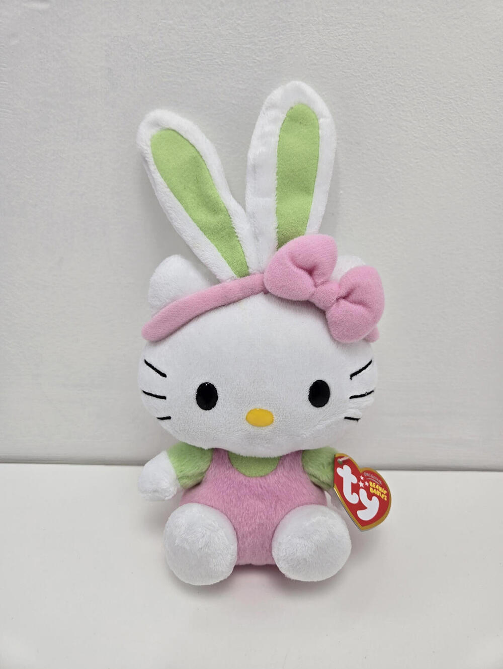 Ty Beanie Baby Vintage “Hello Kitty” Green Bunny Ears (5.5 inch)